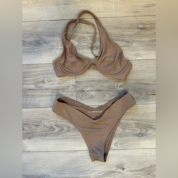 Abercrombie & Fitch Shimmering Brown Bikini Set - Picture 1 of 5